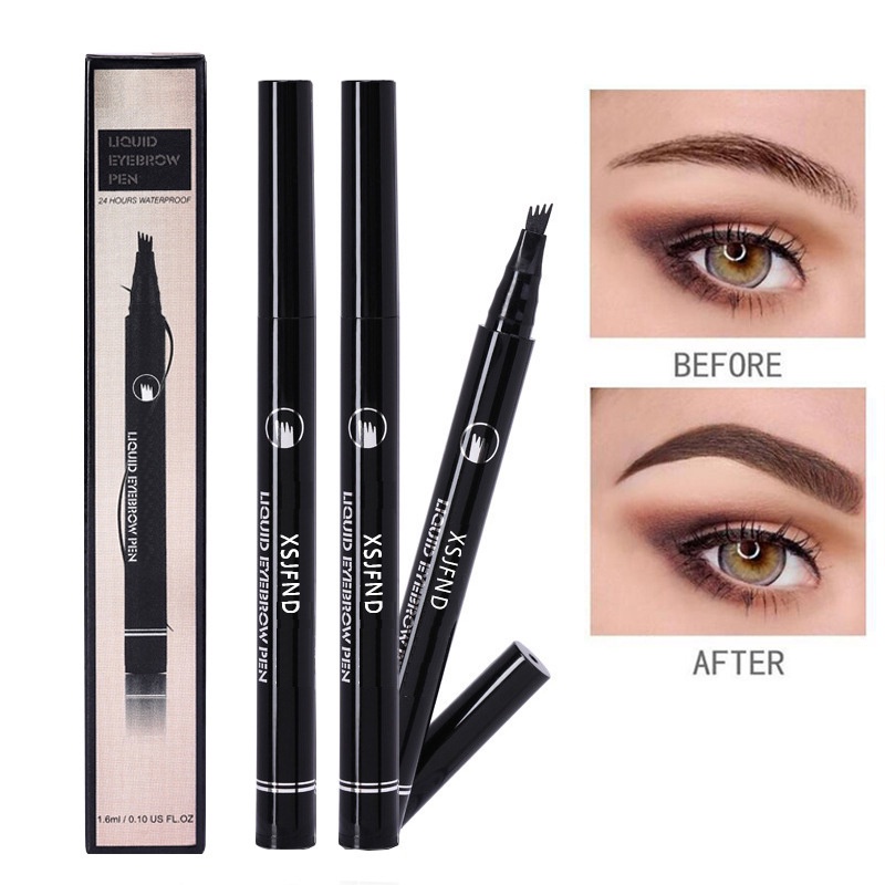 Glamn Bút Kẻ Lông Mày Dạng Phẩy Sợi 3d Lâu Trôi Chống Thấm Nước