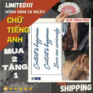 [ BST GIỚI HẠN ] Hình Xăm 15 ngày Chữ Tiếng Anh xăm cổ, tay, chữ nghệ thuât,chống nước trà cọ thoải mái + quà tặng mini