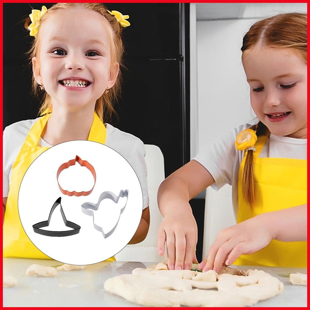 Halloween cookie cutters thép không gỉ witch hat ghost cookie cutters 3-pcs cookies mold creative cookie cutter iadvn