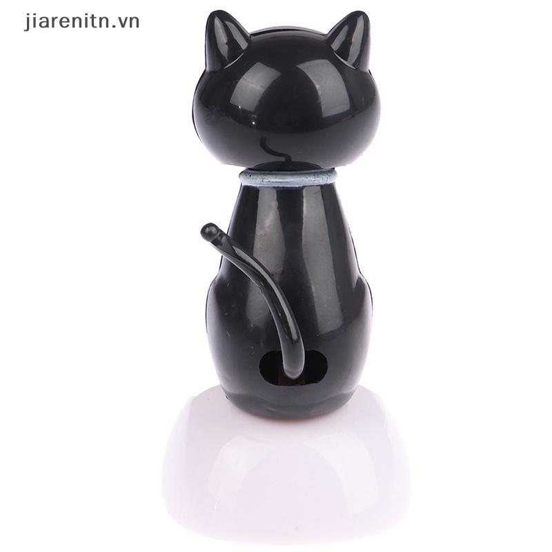 Jiarenitn Đồ Chơi Mô Hình Đầu Chú Mèo Đen Chạy Bằng Năng Lượng Mặt Trời Lắc Đầu Dùng Làm Quà Tặng vn