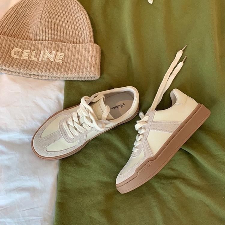 Lijia Giày Thể Thao Cột Dây Cổ Thấp Mũi Tròn Thoải Mái Thời Trang Mùa Thu Cho Nữ Hàng Có Sẵn