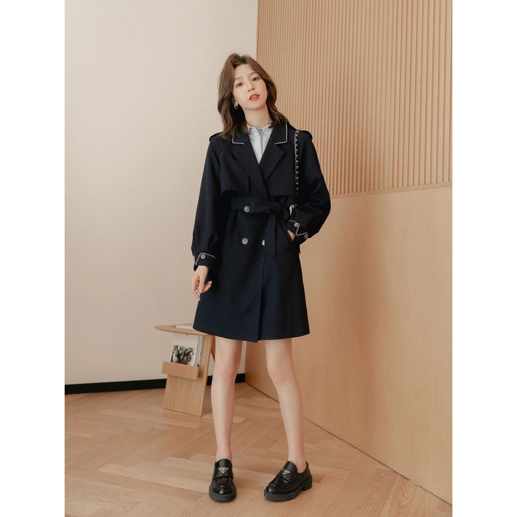 Áo Khoác Gió Tay Dài Phong Cách Phương Tây Thời Trang Xuân Thu Mới 2023