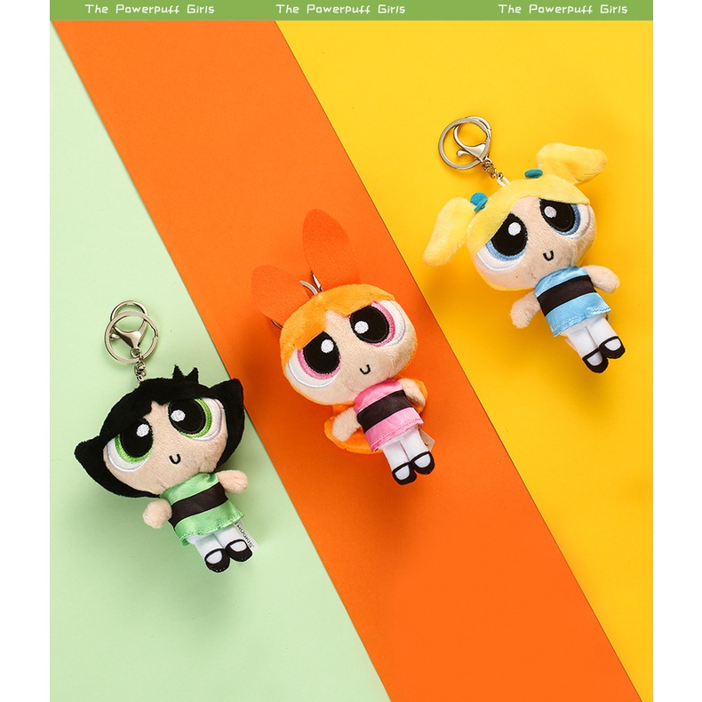 Ere1 the powerpuff girls búp bê sang trọng quà tặng cho bé gái túi trẻ em mặt dây chuyền blossom bubbles buttercup đồ chơi nhồi bông cho trẻ em