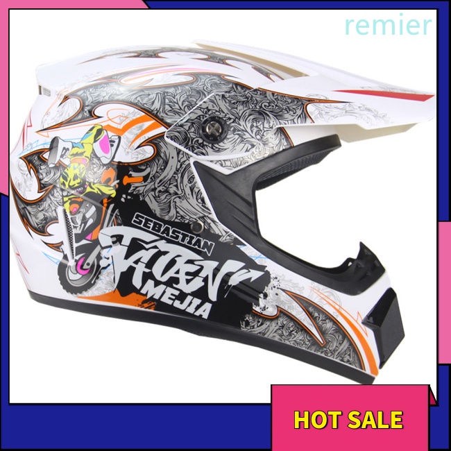 Re motorcycle helmet high-density foam lining atv mountain bike full face mũ bảo hiểm hấp thụ sốc mạnh với graffiti