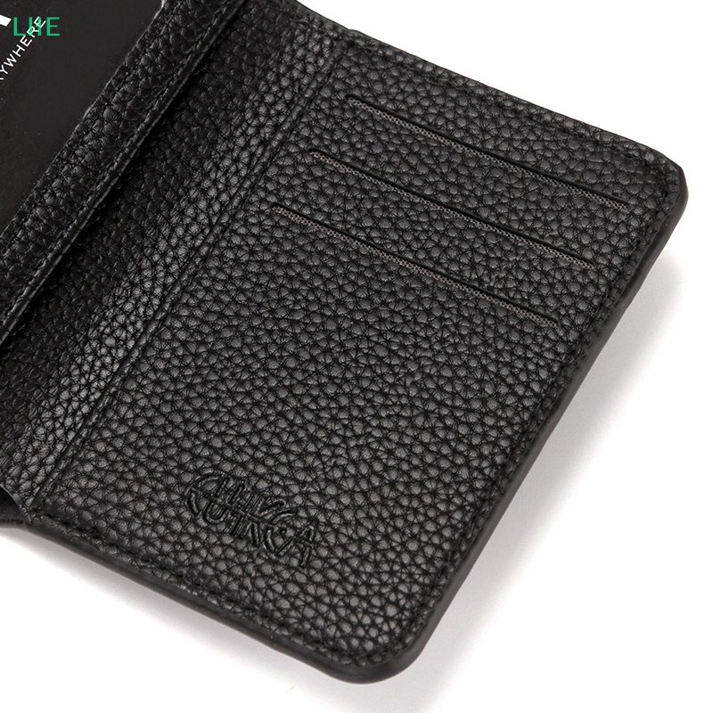 Li thời trang nam mềm ví da pu mẫu vải thiều mini coin ví chủ thẻ bằng lái xe tức là