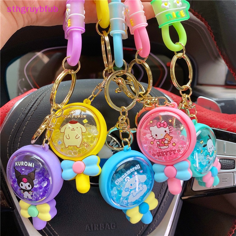 Sthb kawaii sanrio kuromi keychain hạt hương sáng tạo cuộn dễ thương cinnamoroll keyring cặp đôi túi xe hơi mặt dây chuyền người giữ chìa khóa phụ kiện quà tặng vn