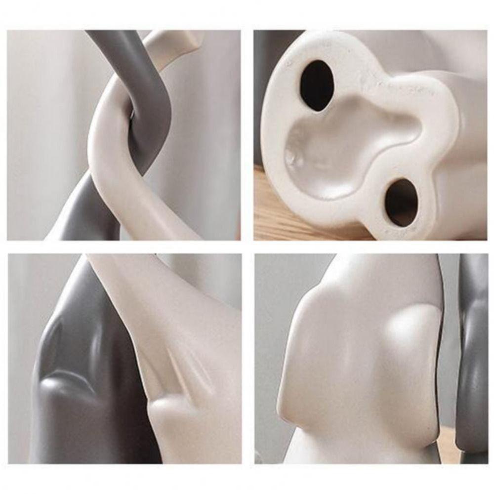 Aaron1 2 bộ điêu khắc voi, con voi cặp đôi trừu tượng động vật, trang trí nhà bằng gốm đôi voi thời trang