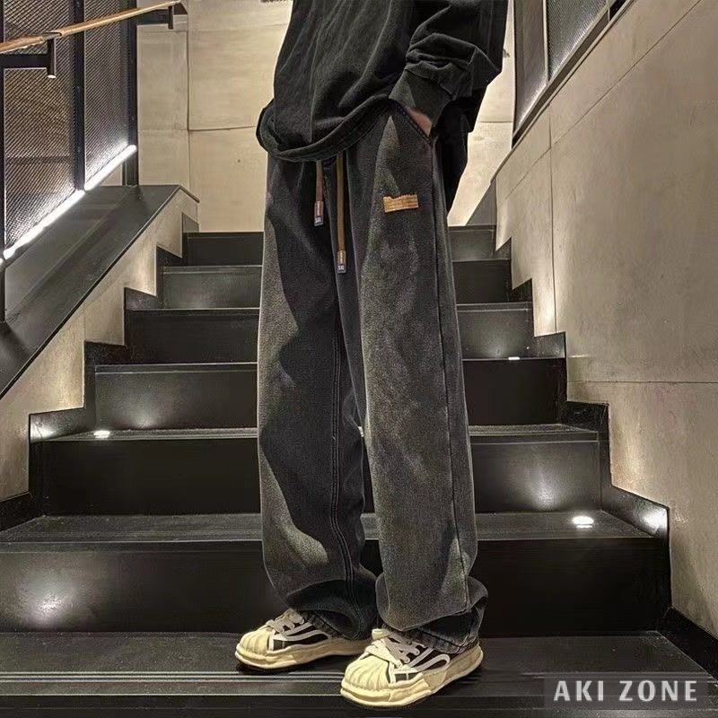 Quần jean nam retro quần bò ống rộng bigsize 5XL 100KG mùa xuân thu cao cấp đường phố thời trang quần denim Hàn Quốc