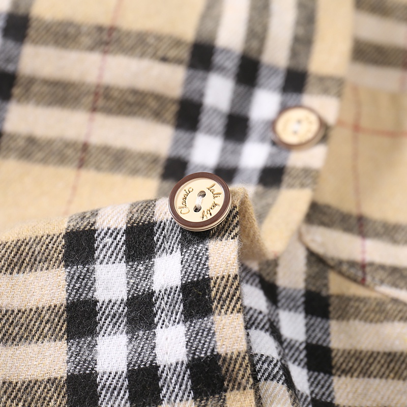 Ready stocks 2-8y trẻ em áo sơ mi kẻ sọc kiểm tra polo cotton dài tay thời trang hàn quốc áo sơ mi mùa xuân cho bé trai và bé gái