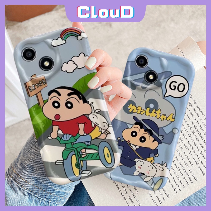 Đối với realme c25y c31 c3 c30 c1 c20 c35 c25 c12 c53 c11 c55 6i 9i c15 c21y c21 c33 5i 5s 7i 5 c25s c20a c2 3d gợn sóng cặp đôi cạnh cong phim hoạt hình hài hước bút chì màu shin-