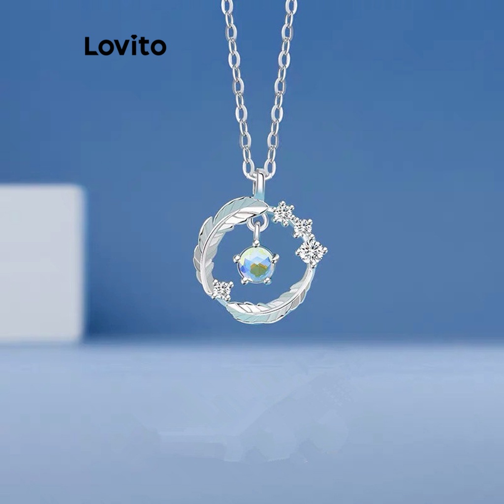 Dây chuyền Lovito kim loại màu trơn phong cách thường ngày cho nữ L60AD027