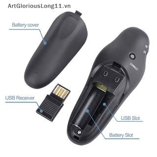 Artgloriouslong trình chiếu powerpoint usb không dây 2.4ghz ppt flip pen pointer clicker presenter với điều khiển từ xa ánh sáng đỏ cho giáo viên.