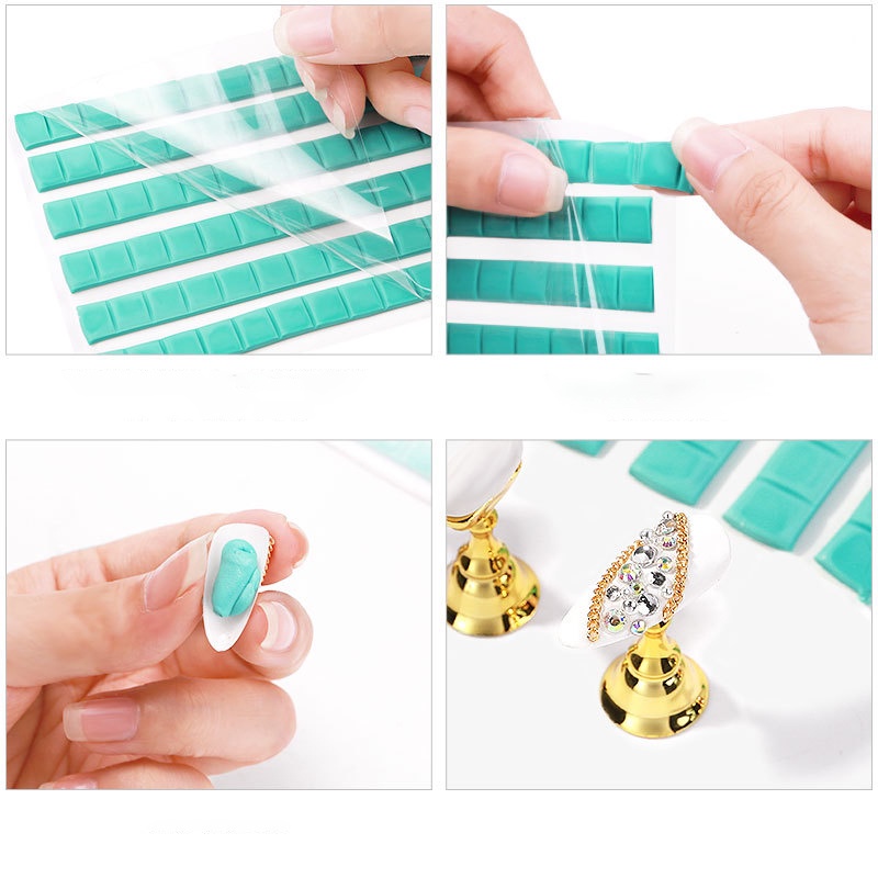 Nâng cao móng tay đất sét màu xanh đa chức năng plasticine mảnh móng tay cố định đất sét màu móng tay tấm trang sức trưng bày đất sét