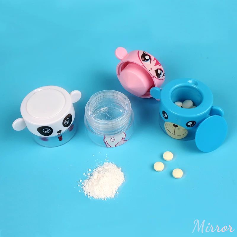 ♕ Máy Xay Thuốc Thiết Bị Nghiền Đa Chức Năng Hộp Bảo Quản Bột Thuốc Cho Trẻ Em Hộp Nghiền Thuốc Gia Đình Hoạt Hình Máy Nghiền Thuốc