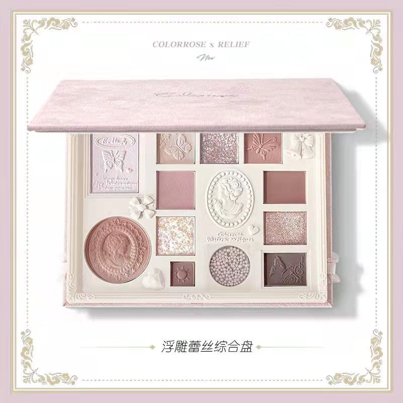 Colorrose Bảng Phấn Mắt Trang Điểm Bắt Sáng Màu Trà Sữa Phong Cách retro Phương Tây