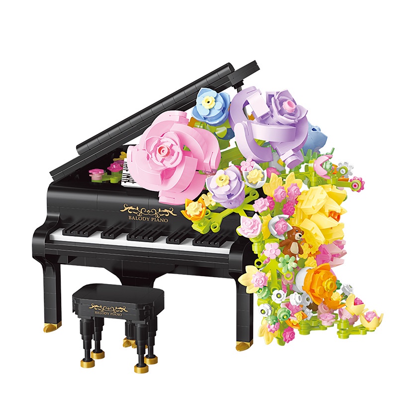 Belledi khối xây dựng đồ chơi giáo dục hạt nhỏ 21194-21228 bảo quản dòng đàn piano hoa đồ trang trí quà tặng