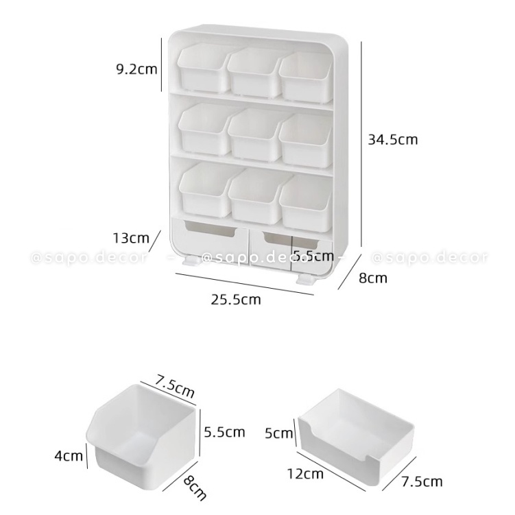 Kệ đựng dụng cụ học tập làm việc, kệ nhựa đựng đồ cá nhân nhiều ngăn để bàn làm việc - Sapo Decor 42