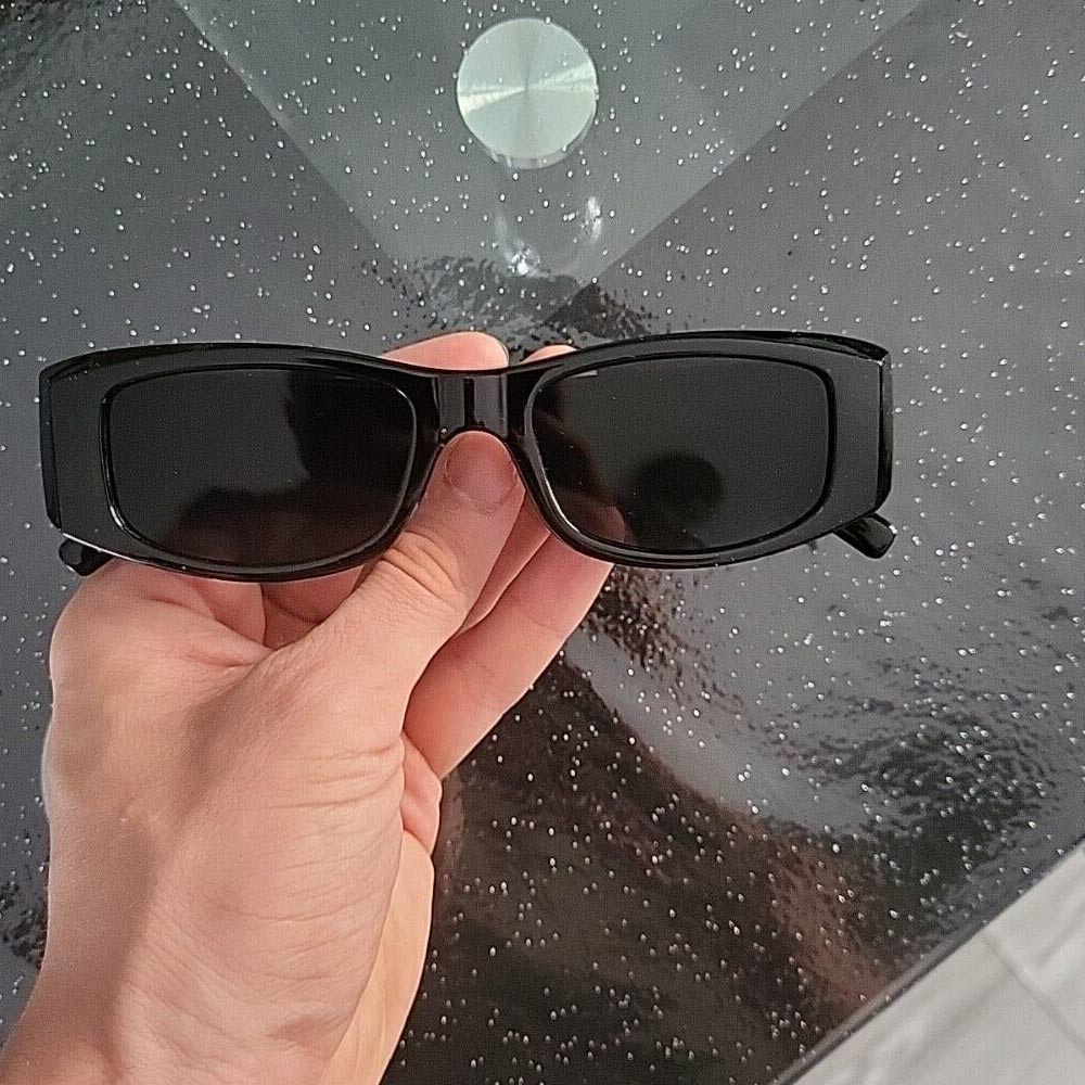 Angels Fashion Sunglasses Male Black Frame Letter Palm Hip-hop Trend Brand High-end Sense Face-lift Sunglasses