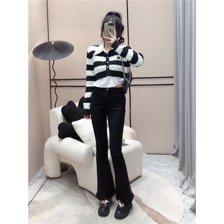 Set Áo Len Tay Dài + Chân Váy Lưng Cao Thời Trang Nữ Tính