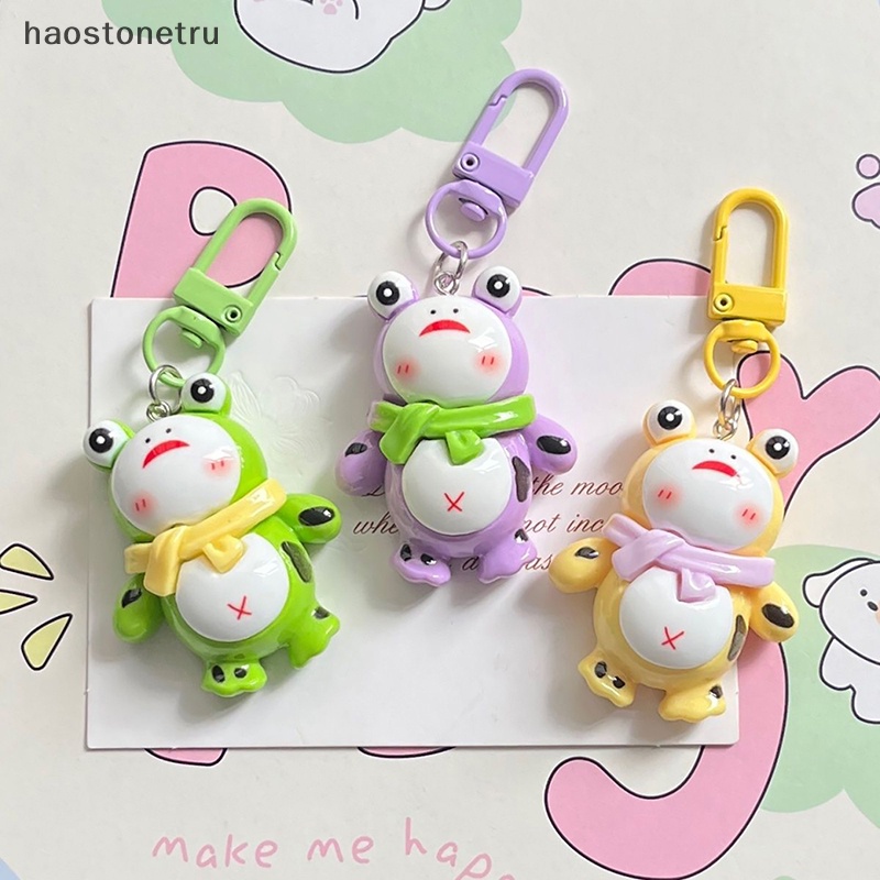 Ru dễ thương phim hoạt hình ếch móc khóa màu kẹo đáng yêu chìa khóa động vật cho bé gái túi mặt dây chuyền ba lô trang trí n