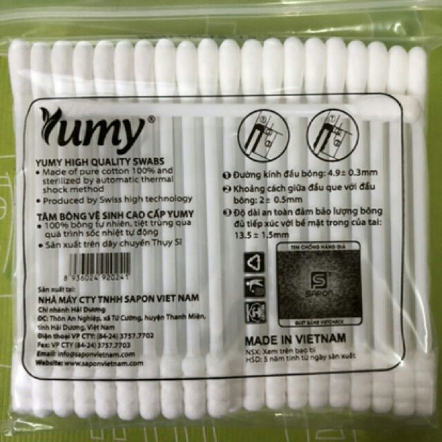 NEW Tăm Bông Y Tế Người Lớn Yumy