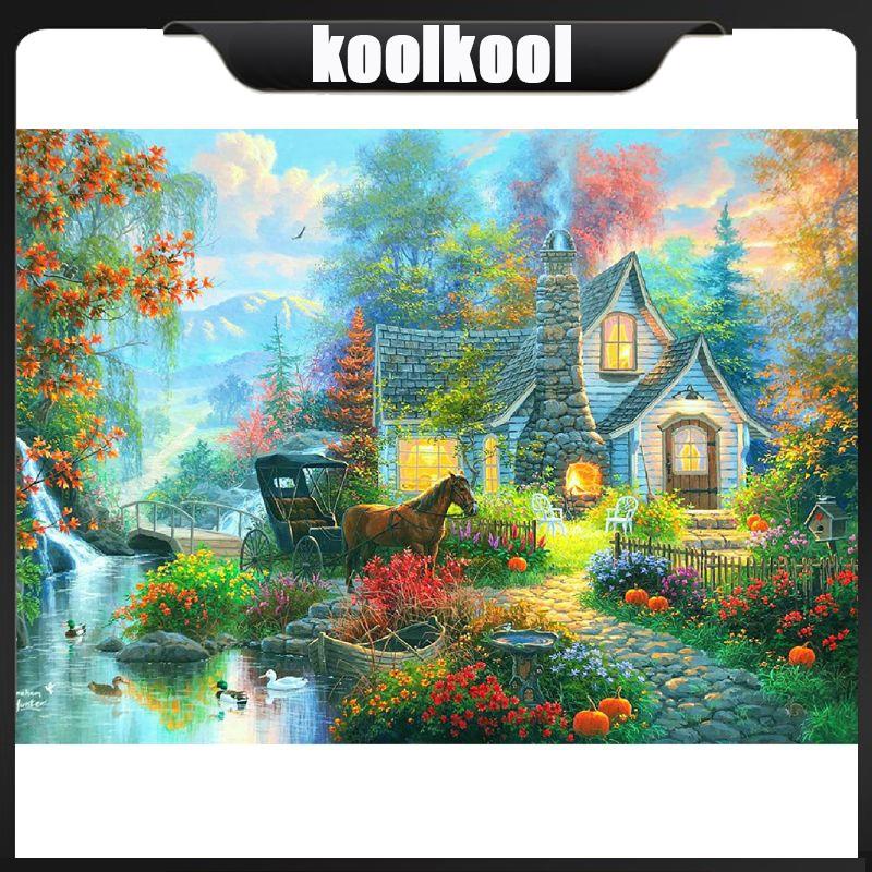Kool house carriage 5d full drill tranh kim cương thêu cho bộ dụng cụ thêu chữ thập d
