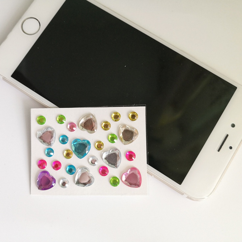 Hình dán kim cương đầy màu sắc nhãn dán trang trí cho vỏ điện thoại handmade pha lê kim cương vỏ iphone trang trí tự làm dễ thương đáng yêu đẹp