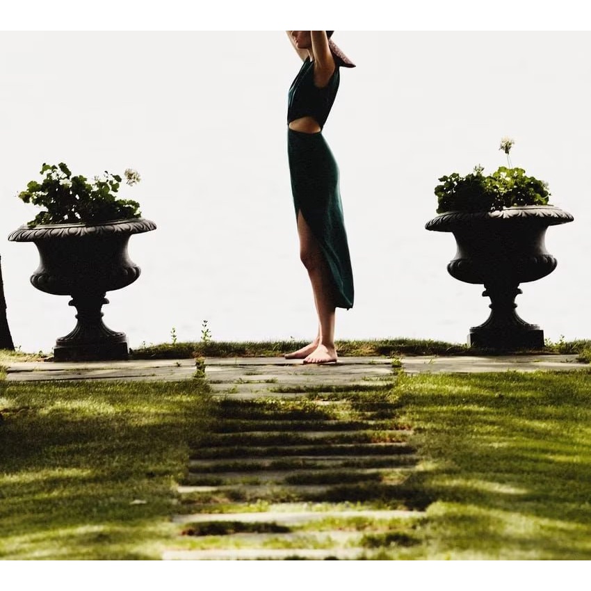 Zara mùa hè mới phụ nữ's Casual linen đầm pha trộn 8279376 7901939