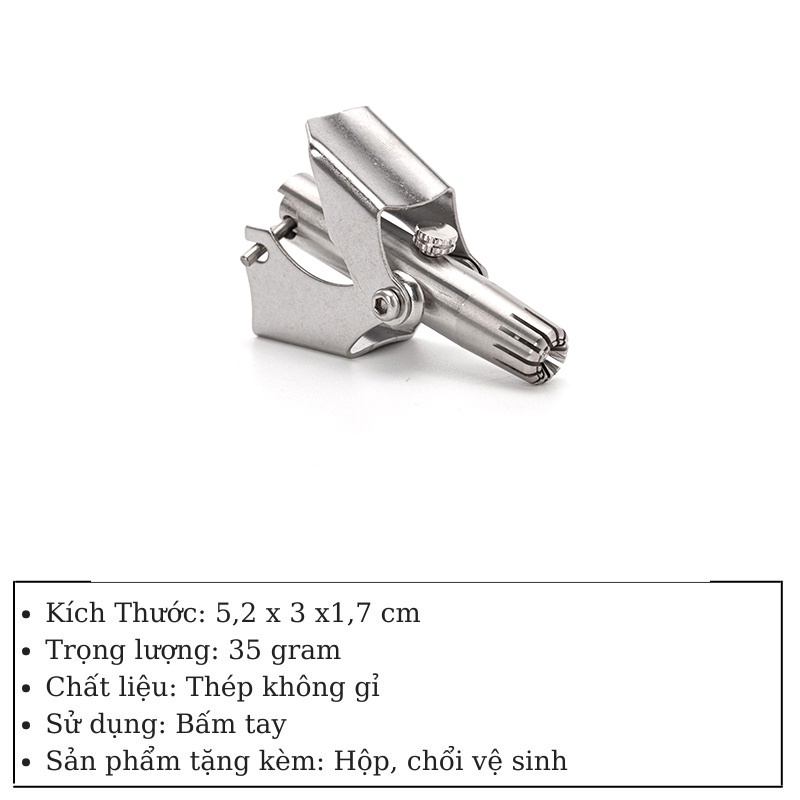 Máy Inox Đâu Tròn Cắt Xoay 360* Tỉa Lông Mũi Bằng Không Gỉ