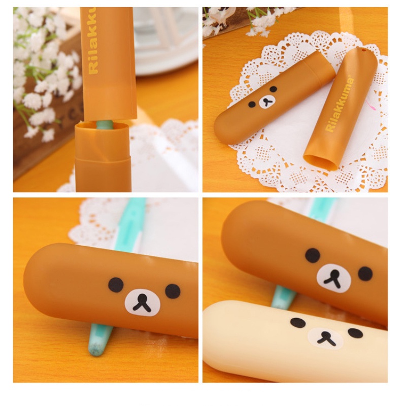 Hộp Đựng Bàn Chải Đánh Răng Du Lịch, Gấu Rilakkuma Đáng yêu-MCKES