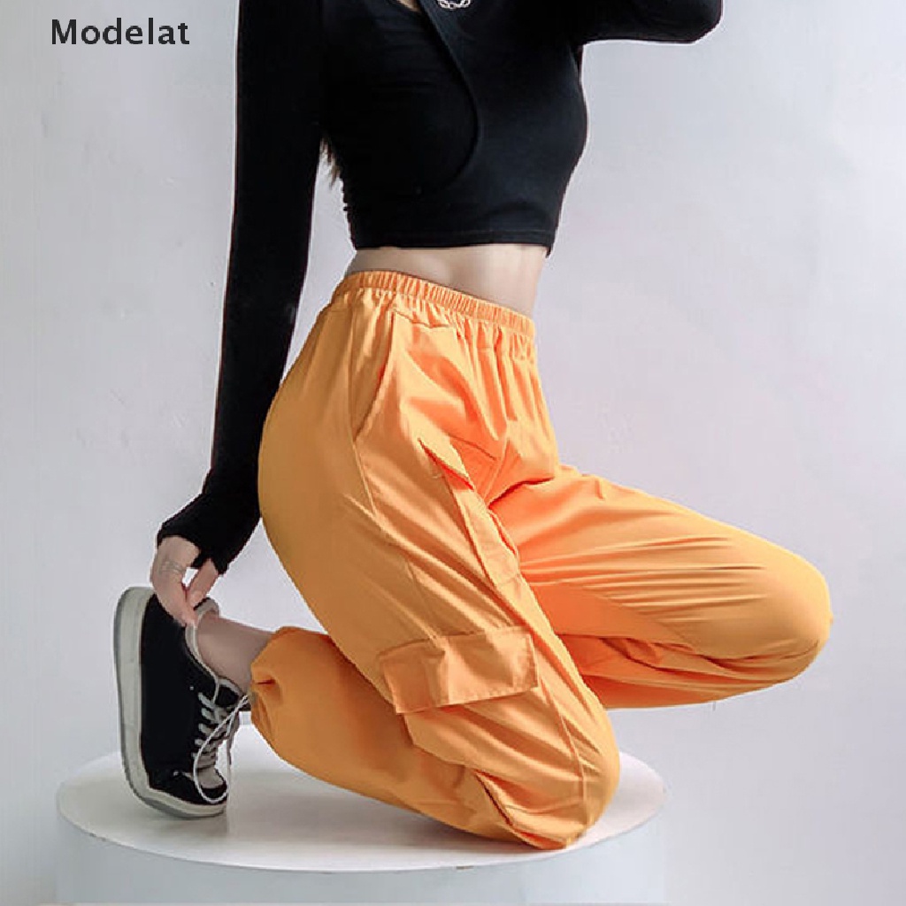 Mfc Quần Jogger Dáng Rộng Màu Trơn Eo Vừa Phối Dây Rút Thời Trang Đường Phố Cá Tính Cho Nữ