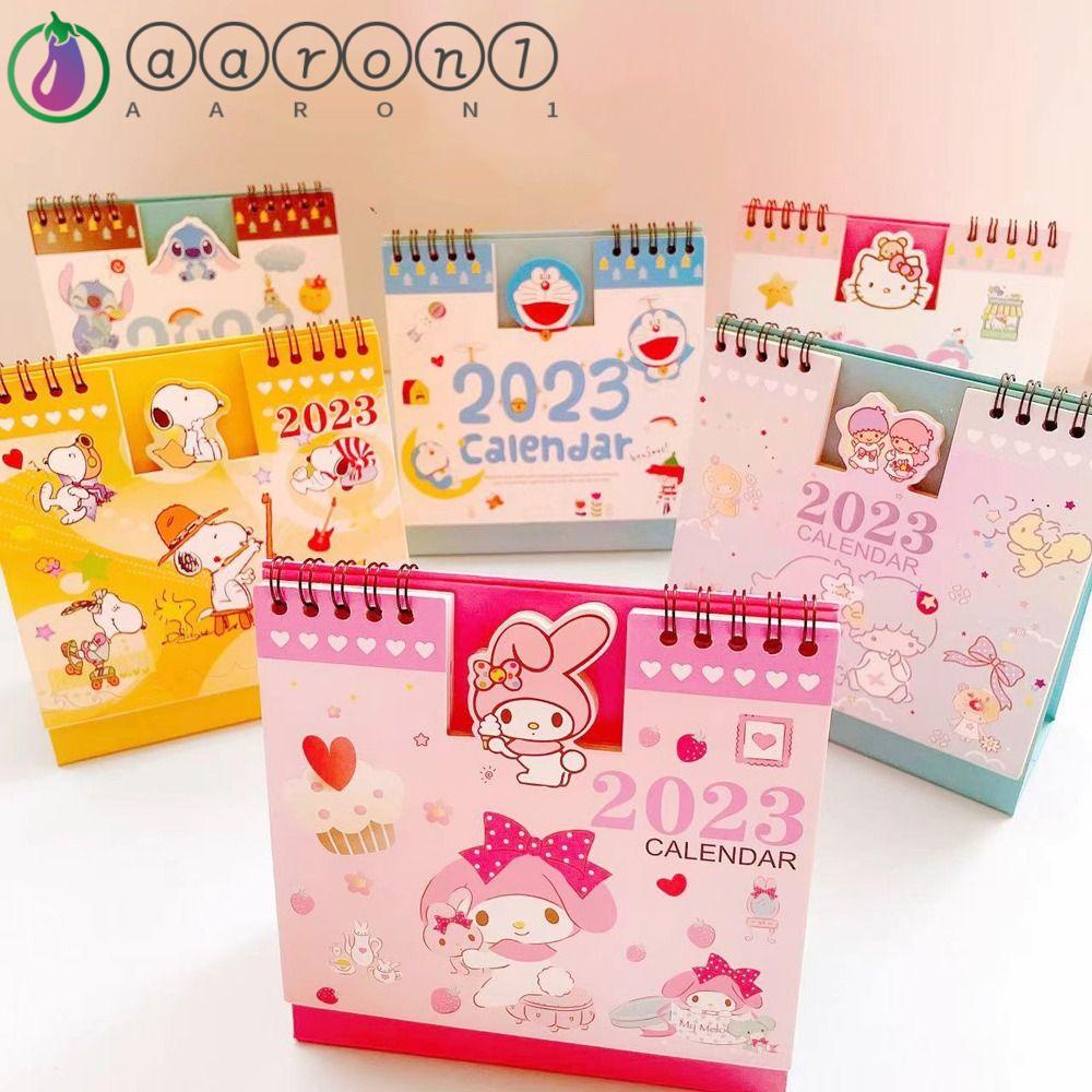 Lịch Để Bàn AARON1 2023 Mini Kiểu Dáng Mèo Kitty Dễ Thương