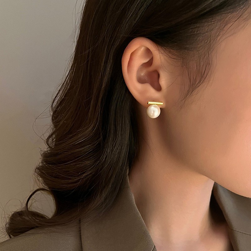 Bông Tai Bạc 2023 Đính Ngọc Trai Nhỏ Xinh Sang Trọng Thời Trang Cao Cấp