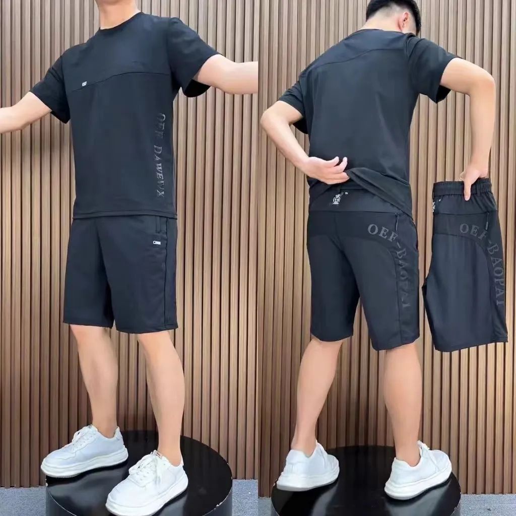 ☑Set Đồ Thể Thao Tay Ngắn Chất Liệu Lụa Lạnh Cho Nam