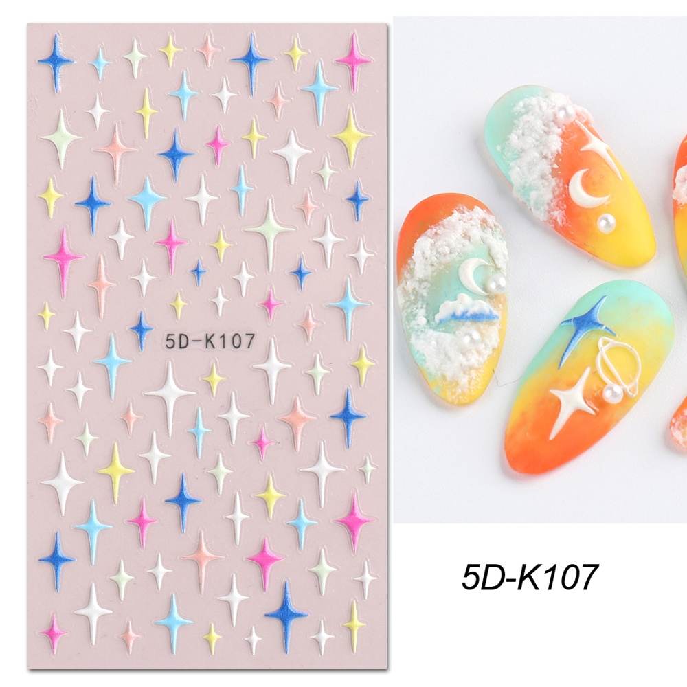 Miếng Dán Trang Trí Móng Tay 5D Dập Nổi Họa Tiết Hoạt Hình Dễ Thương