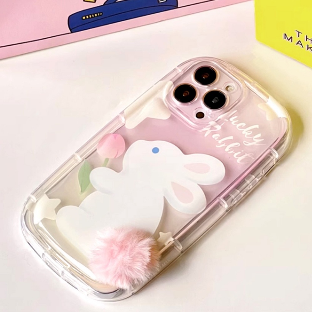 Ốp Điện Thoại TPU Mềm Chống Sốc Hình Thỏ / Gấu Trúc Đuôi Bông 3D Dễ Thương Cho IPhone 11 12 13 14 Pro Max