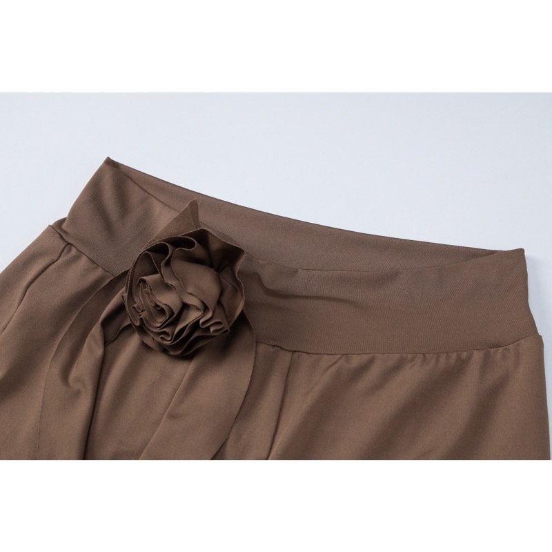 Weania Hottie Set Áo Tank Top Khoét Lỗ Hình Hoa Hồng + Quần Yếm Ống Loe Thời Trang Cho Nữ