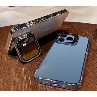 Ốp Điện Thoại Khung Kim Loại Mạ Chống Sốc Mẫu Mới Có Giá Đỡ Cho Iphone 14 12 13 Pro max 14 Plus