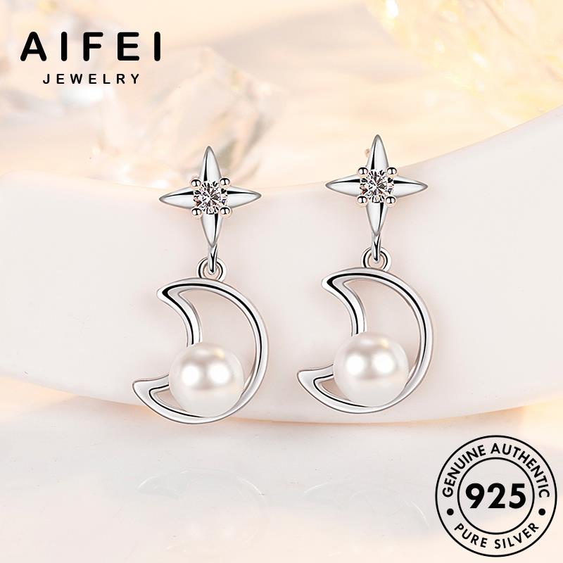 AIFEI JEWELRY kiện bản nữ quốc Thời nguyên bạc phụ thật 925 vành khuyên ngọc xingyue hàn tròn cách sức trai thời tai xỏ tính tua bông trang E173