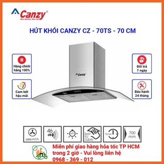 Máy hút mùi kính cong canzy cz - 70ts/ cz - 3470 , inverter tiết kiệm điện, lực hút mạnh - đgd phong phú