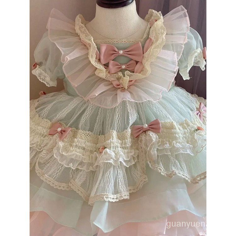 Đầm Công Chúa Lolita Phối Ren Phong Cách Phương Tây Cao Cấp Cho Bé Gái