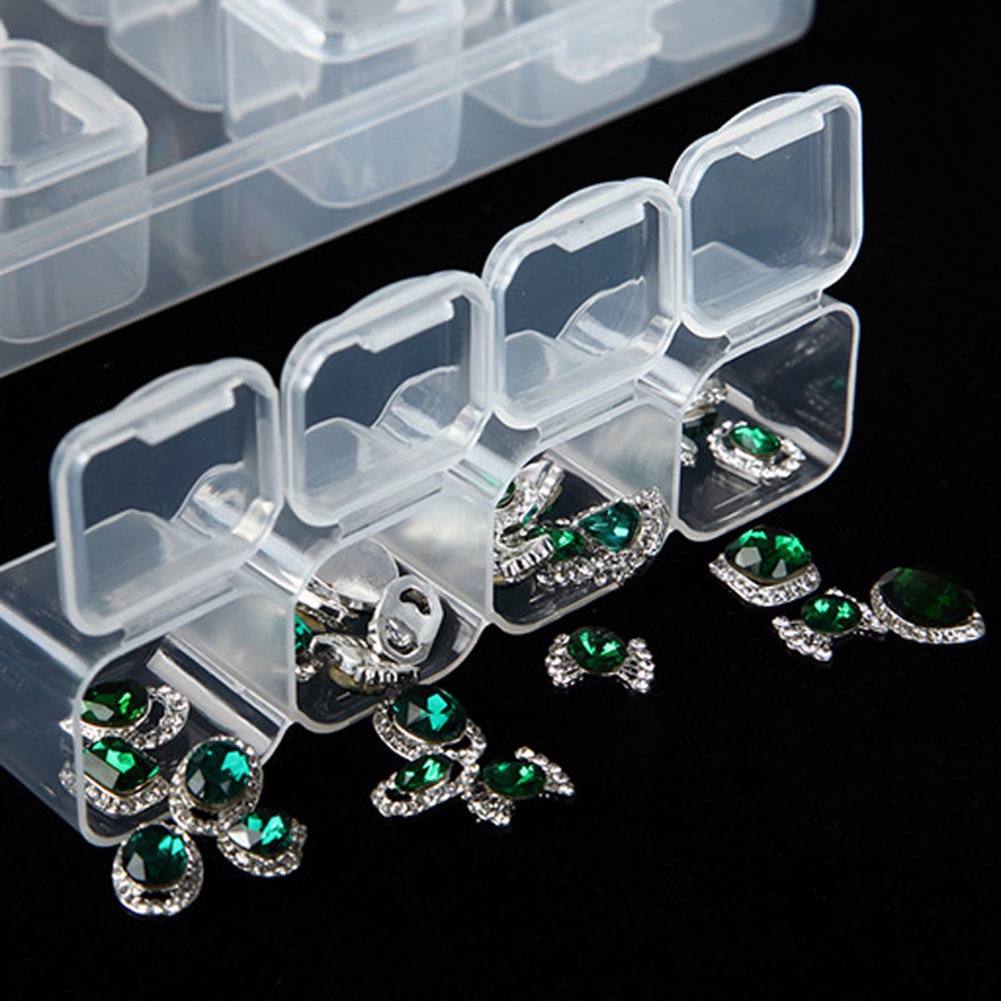 Hộp Nhựa Trong Suốt 28 Ngăn Đựng Hạt / Trang Sức / Trang Trí Móng Nghệ Thuật