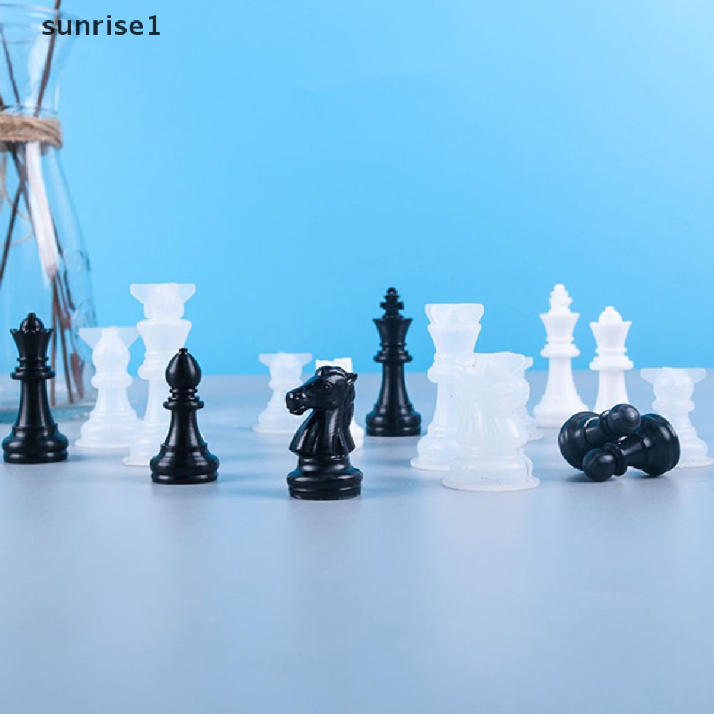 Sunrise1 Khuôn Silicone Hình Quân Cờ Vua 3D Làm Đồ Thủ Công DIY