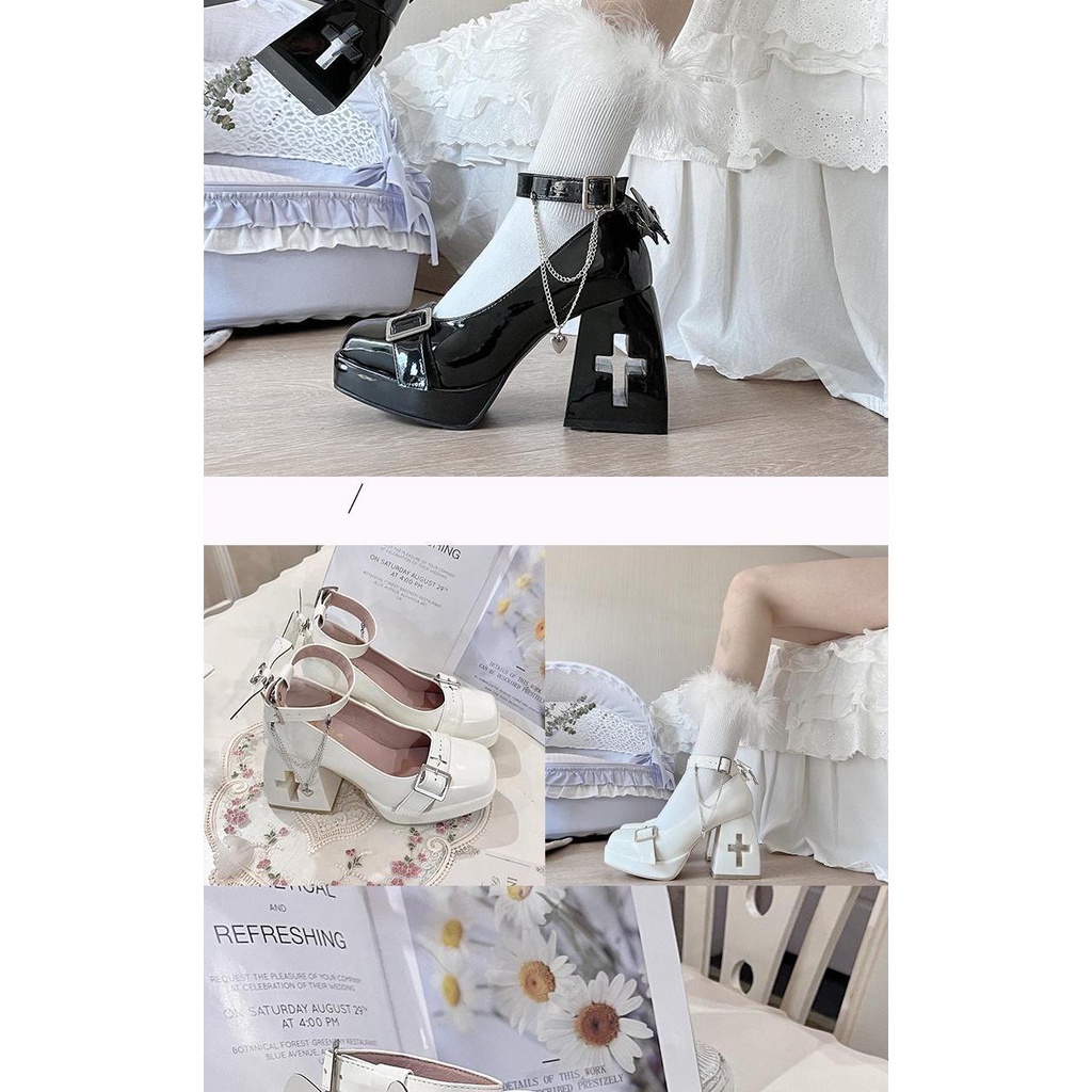 Giày Cao Gót Thiết Kế Đế Dày Cao Cấp Thời Trang Theo Phong Cách Lolita