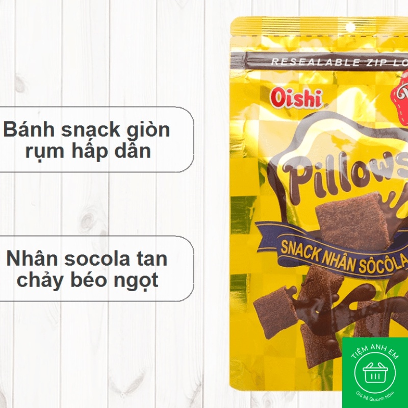 Snack sôcôla Oishi Pillows Party Size gói 85g