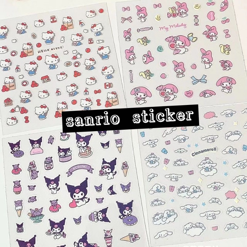 Nhãn Dán Ghi Chú Mini Trong Suốt Bằng PVC Chống Nước Họa Tiết Sanrio Nhật Bản Dễ Thương Trang Trí Điện Thoại / Máy Tính /