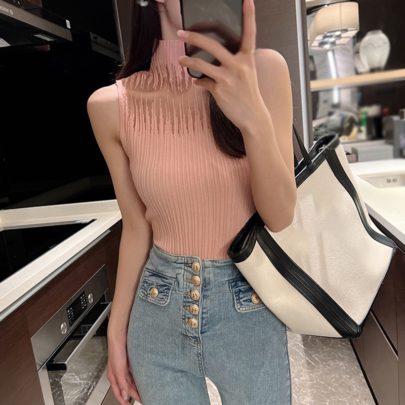 Áo Tank Top Dệt Kim Sát Nách Màu Sắc Thanh Lịch Dành Cho Nữ