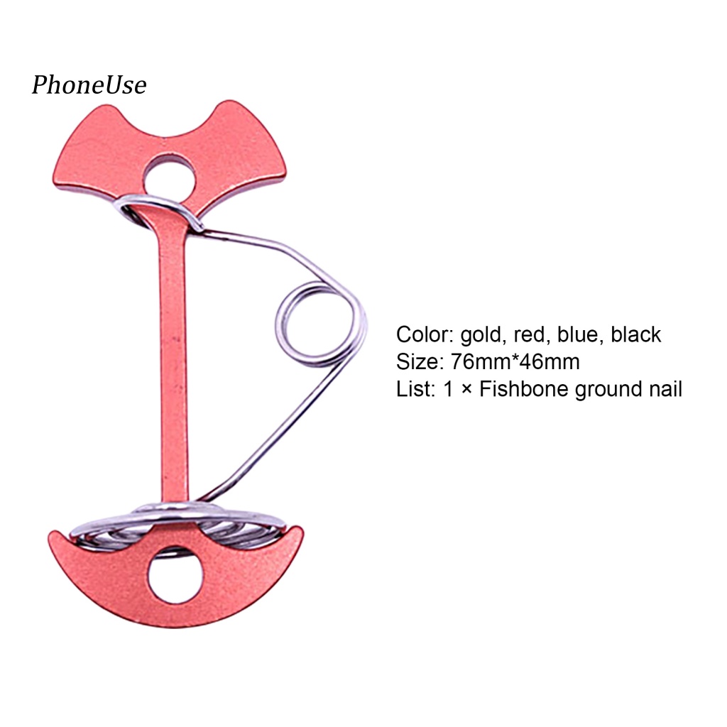 Pu Mỏ Neo Xương Cá Mini Chống Gió Ổn Định Dễ Lắp Đặt Cho Cắm Trại