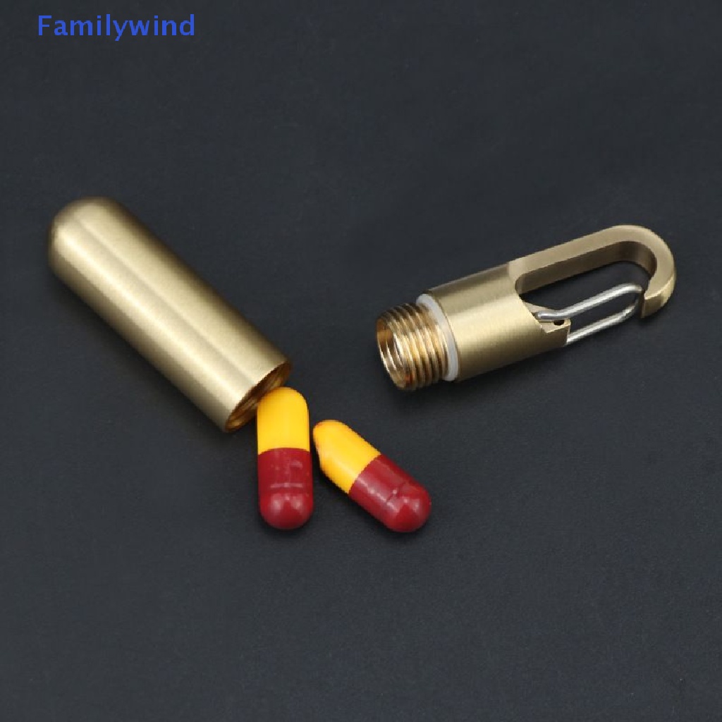 Bình Đựng Thuốc Bằng Đồng Thau Nhỏ Gọn Kèm Móc Khóa Tiện Dụng