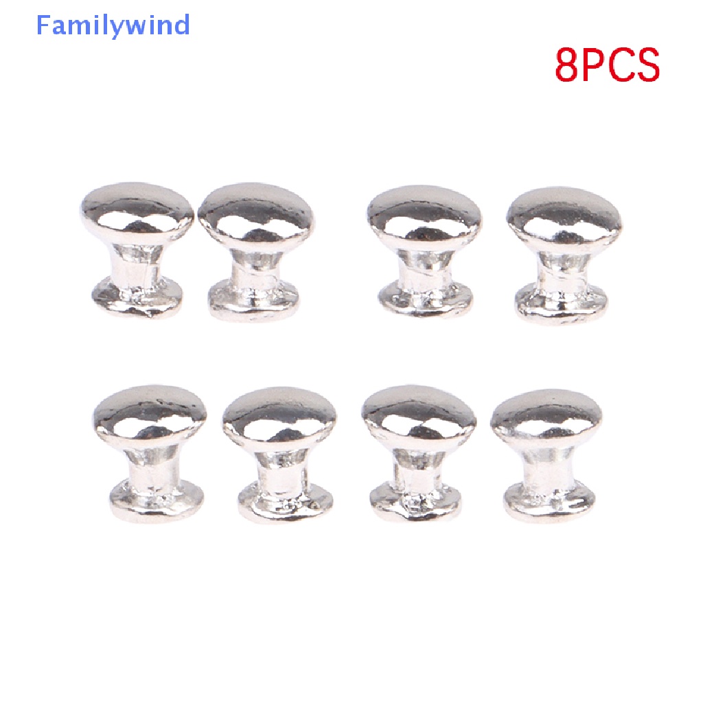 Set 8 Tay Nắm Cửa / Ngăn Kéo Tủ Hình Tròn Trang Trí Nhà Búp Bê Tỉ Lệ 1: 12